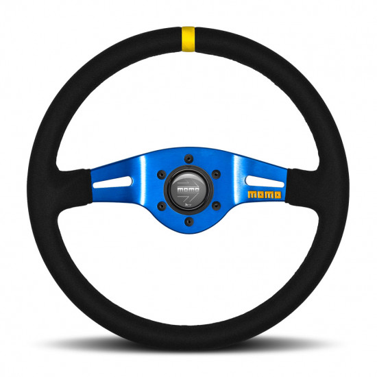 MOMO MOD.08 Steering Wheel - Suede, Blue Spoke